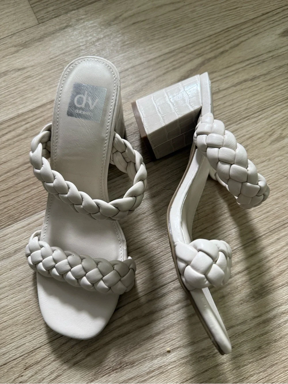 DV by Dolce Vita Braided Double-Strap Slide Sandals in Cream - Picture 2 of 5